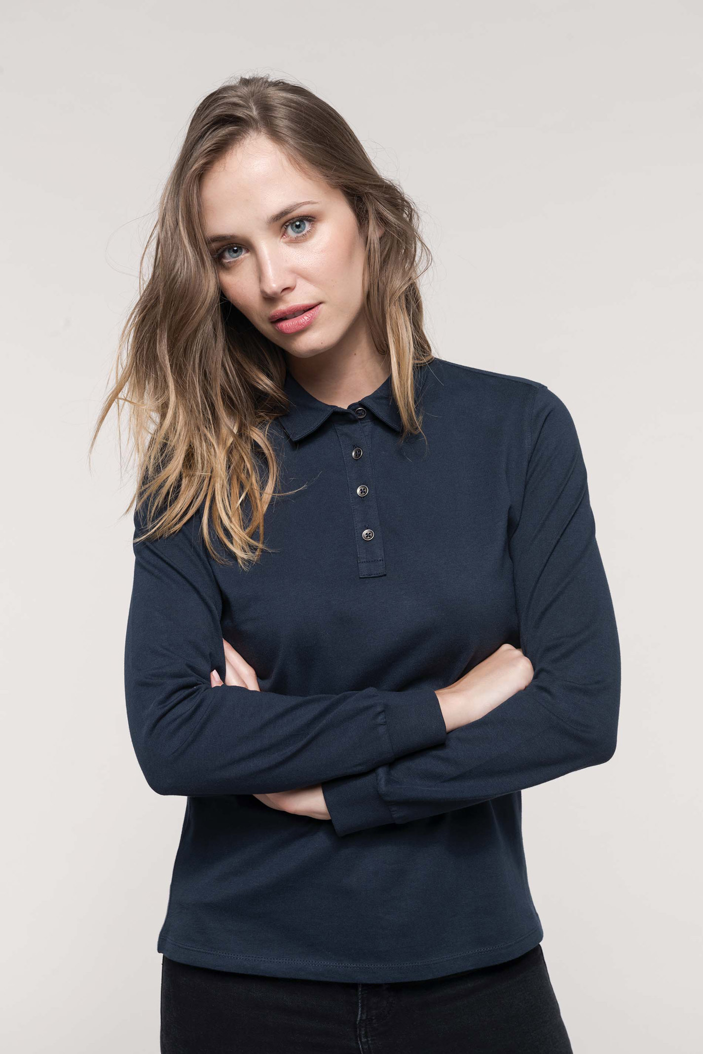 Polo jersey manches longues femme - K265