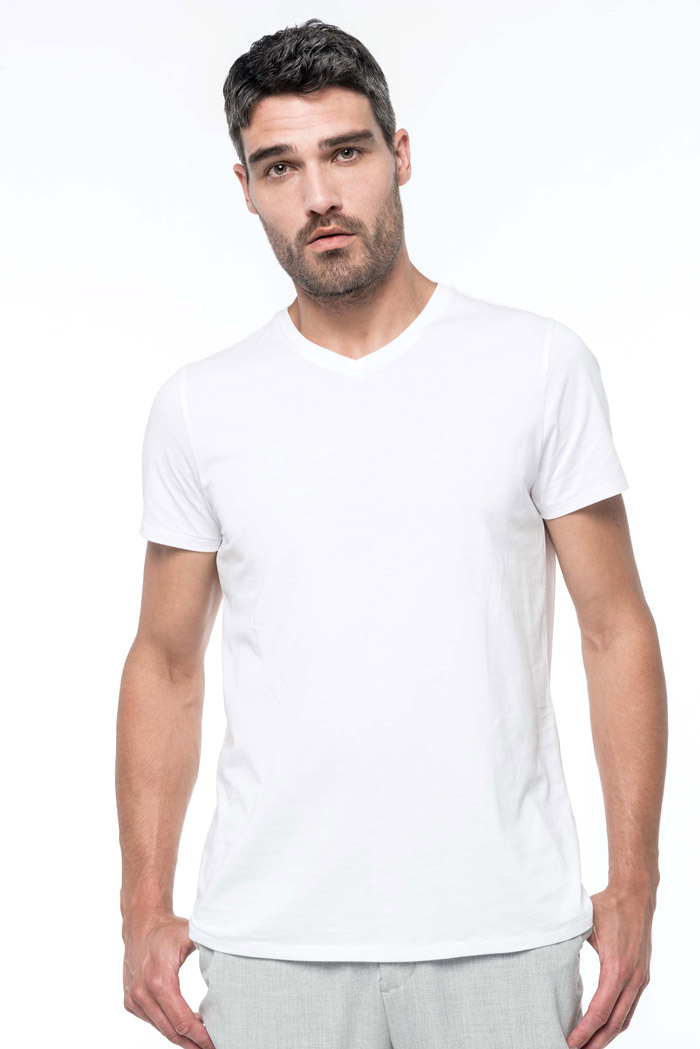 T-shirt supima® col v manches courtes homme - K3002