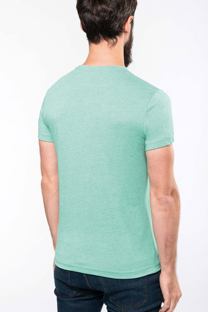 T-shirt col v manches courtes ‘‘mélange‘‘ - K367